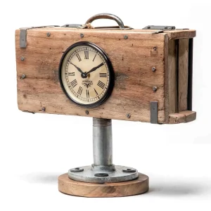 Upcycle hodiny s kovovým podstavcom - dubu.live - verní kvalite