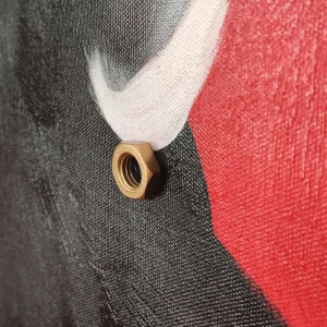 Obraz maľovaný na plátno - Bozk od šimpanza detail 2
