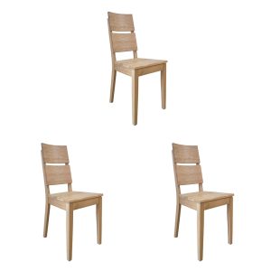 Set 3 ks moderných jedálenských stoličiek z dubu