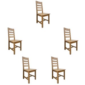 Set 5 ks jedálenských stoličiek z masívu
